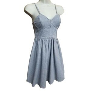 Railroad Stripe Strappy Babydoll Dress by Red Tulips Sz M